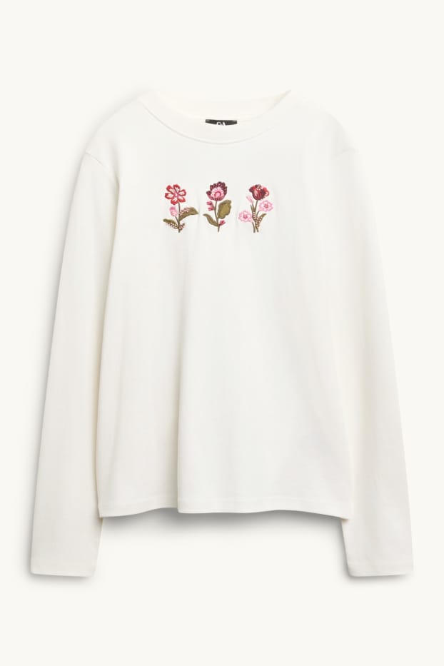 Dona - Samarreta de màniga llarga - regular fit - blanc trencat