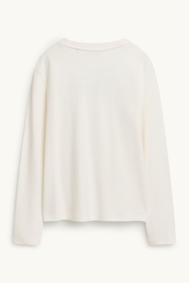Dona - Samarreta de màniga llarga - regular fit - blanc trencat