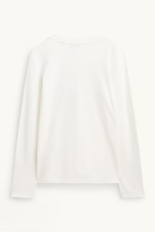 Femmes - Haut à manches longues - regular fit - blanc crème