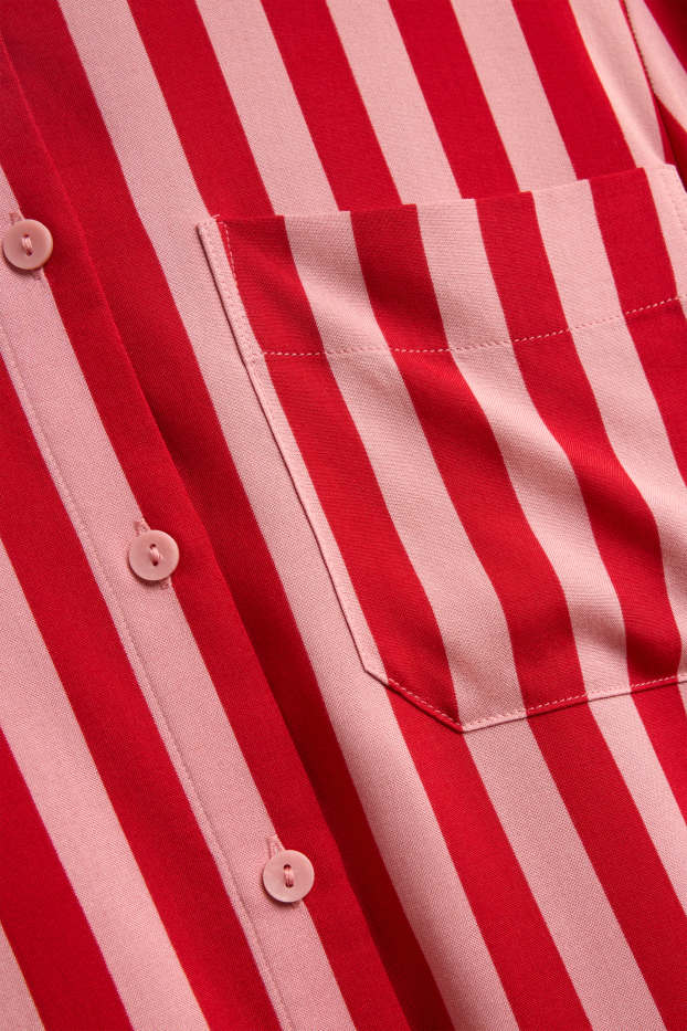 Femmes - Chemisier - à rayures - rose pâle / rouge