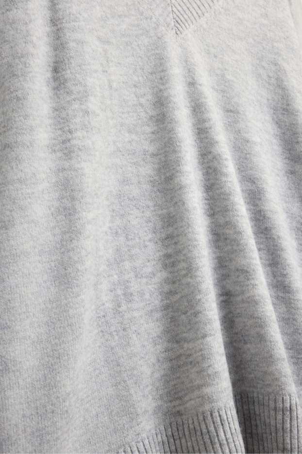 Women - V-neck jumper - gray