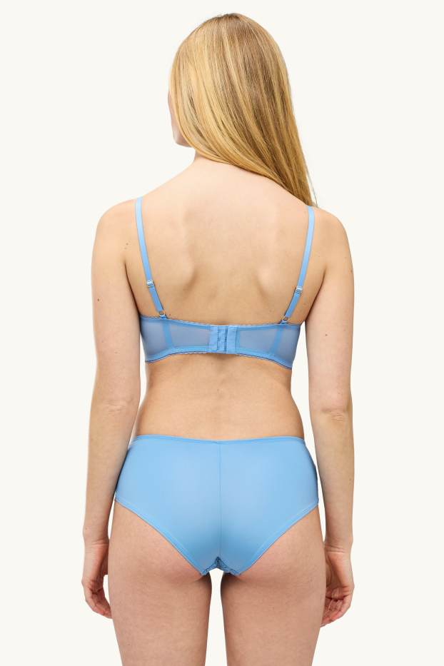 Donna - Reggiseno con ferretti - DEMI - imbottito - blu