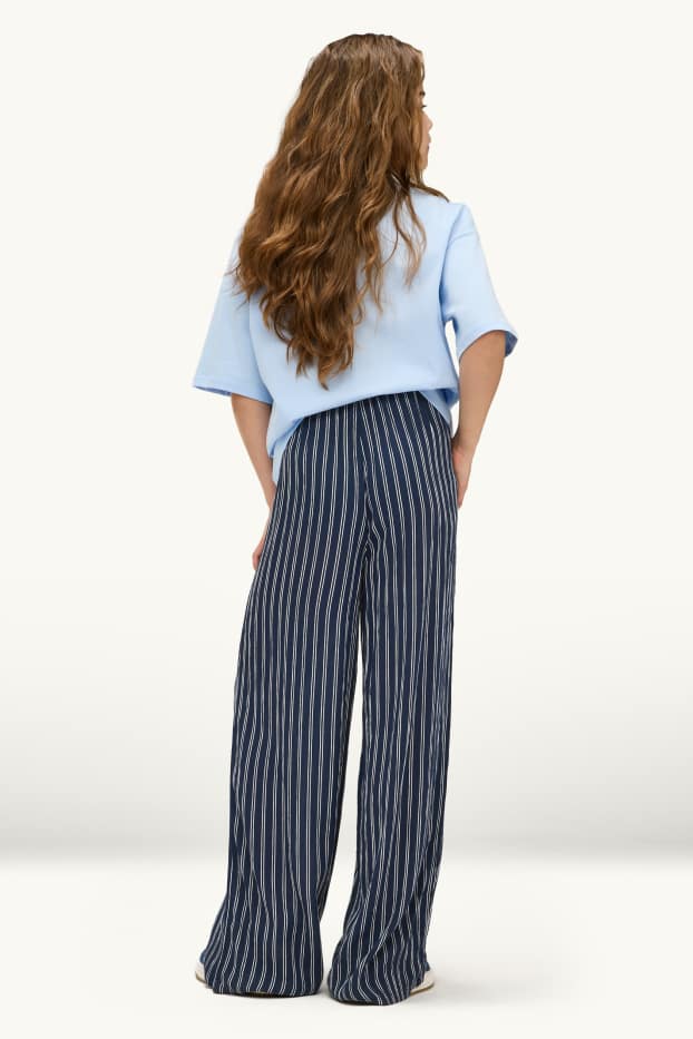 Bambine - Pantaloni - a righe - blu scuro