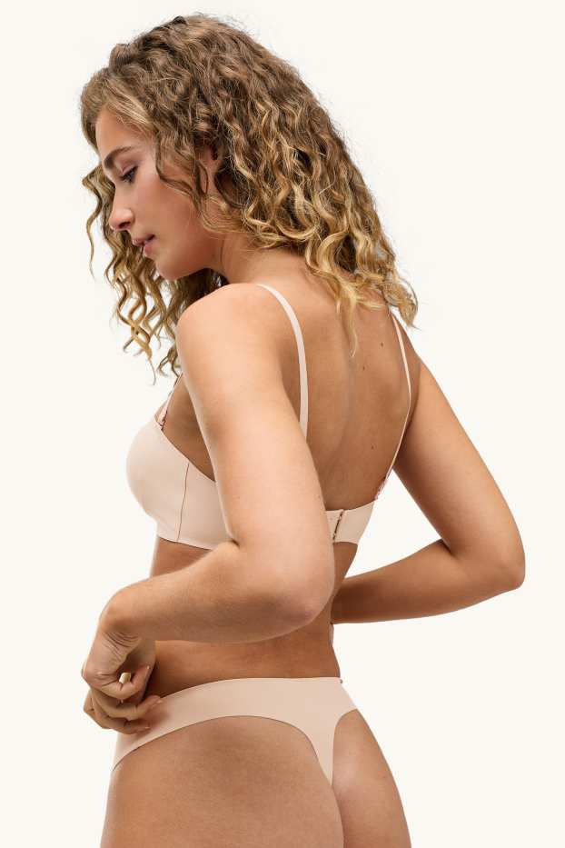 Femmes - Lot de 2 - strings invisibles - beige