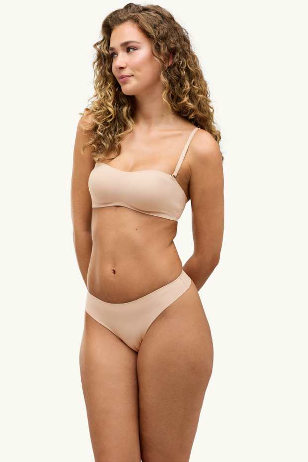 Femmes - Lot de 2 - strings invisibles - beige