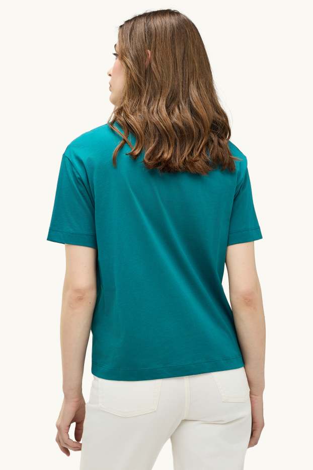 Women - T-shirt - relaxed fit - petrol
