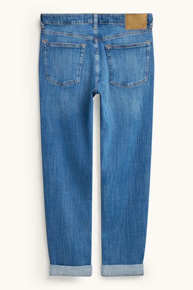 Women - Boyfriend jeans - mid-rise waist - blue denim