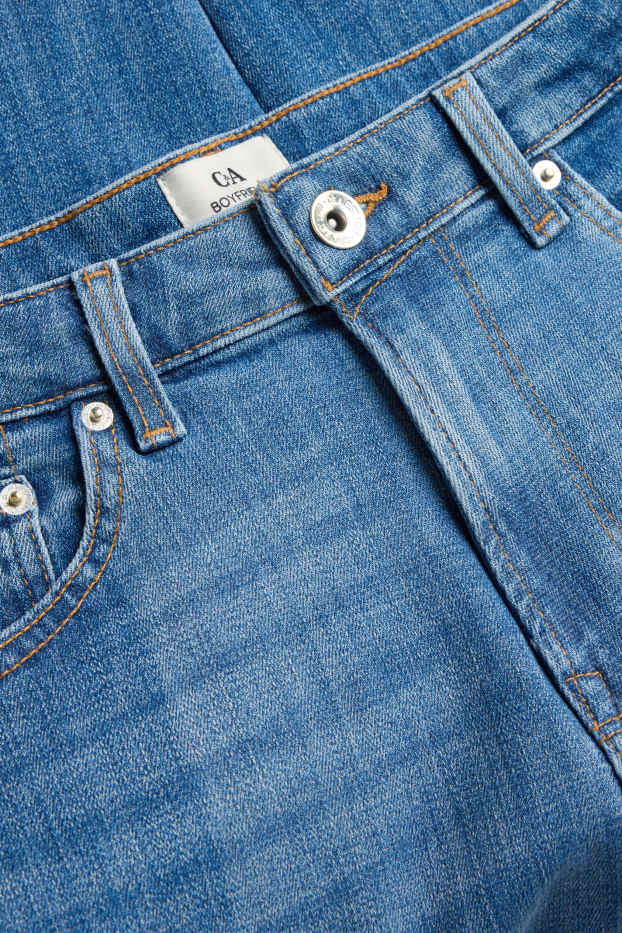 Women - Boyfriend jeans - mid-rise waist - blue denim