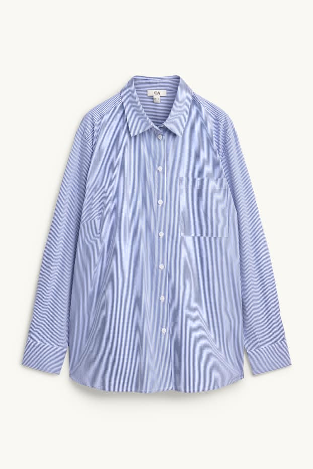 Women - Shirt blouse - striped - blue / white