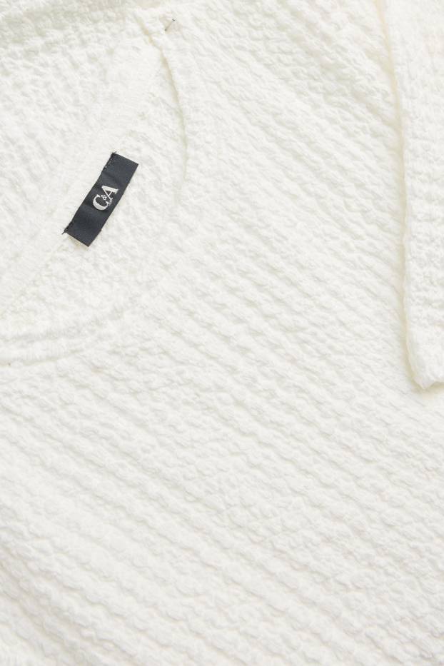 Femmes - T-shirt - regular fit - finition texturée - blanc