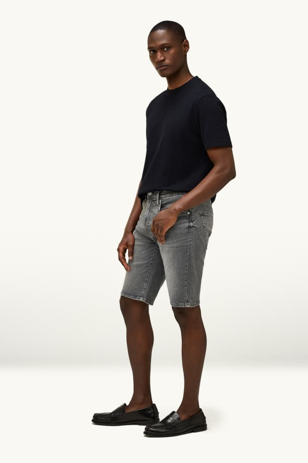 Herren - Jeans-Shorts - dunkeljeansgrau