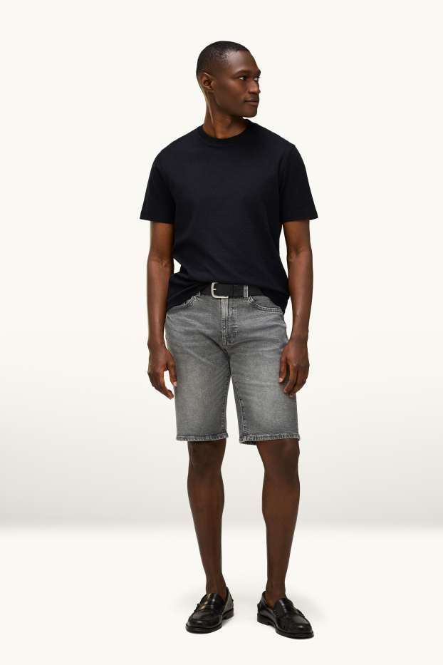 Herren - Jeans-Shorts - dunkeljeansgrau