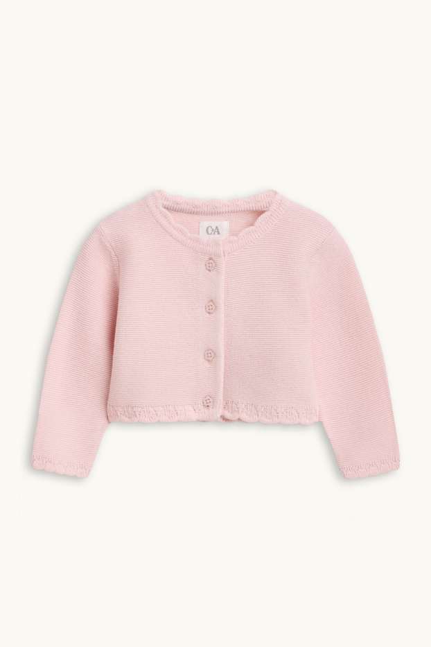 Bebeluși - fete - Cardigan tricotat bebeluși - roz