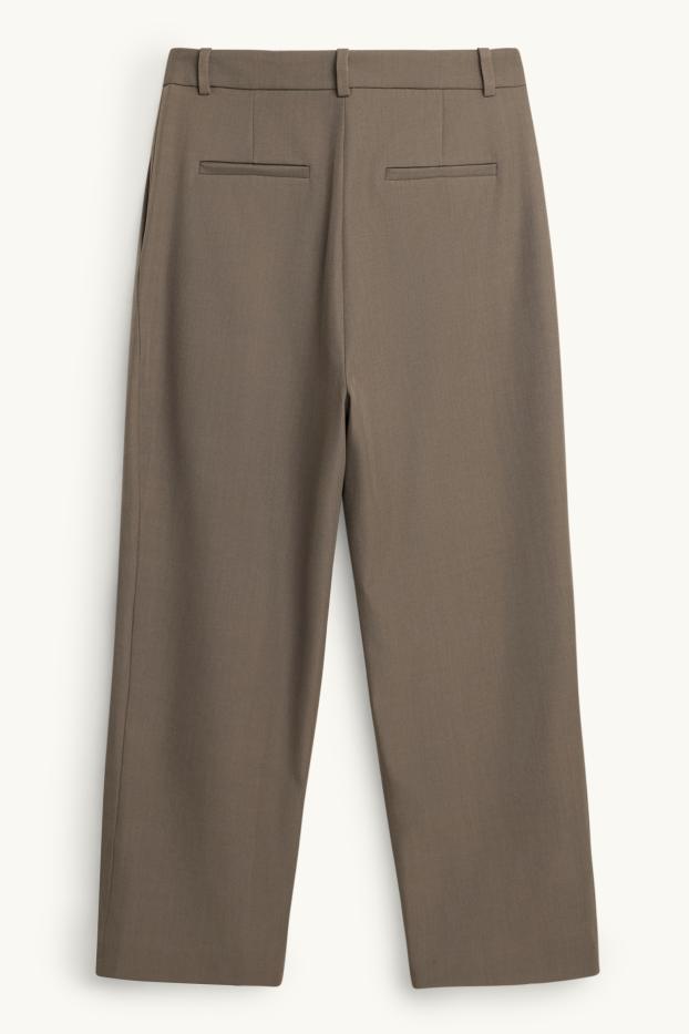 Women - Business trousers - high waist - regular fit - taupe