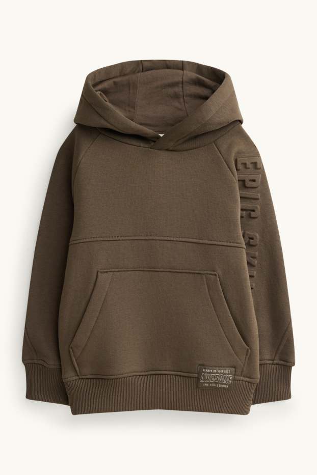 Enfants garçons - Ensemble - sweat à capuche et pantalon de jogging cargo - deux pièces - marron
