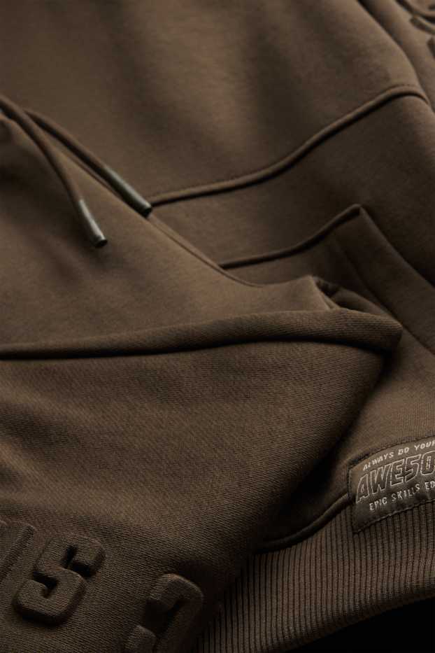 Enfants garçons - Ensemble - sweat à capuche et pantalon de jogging cargo - deux pièces - marron