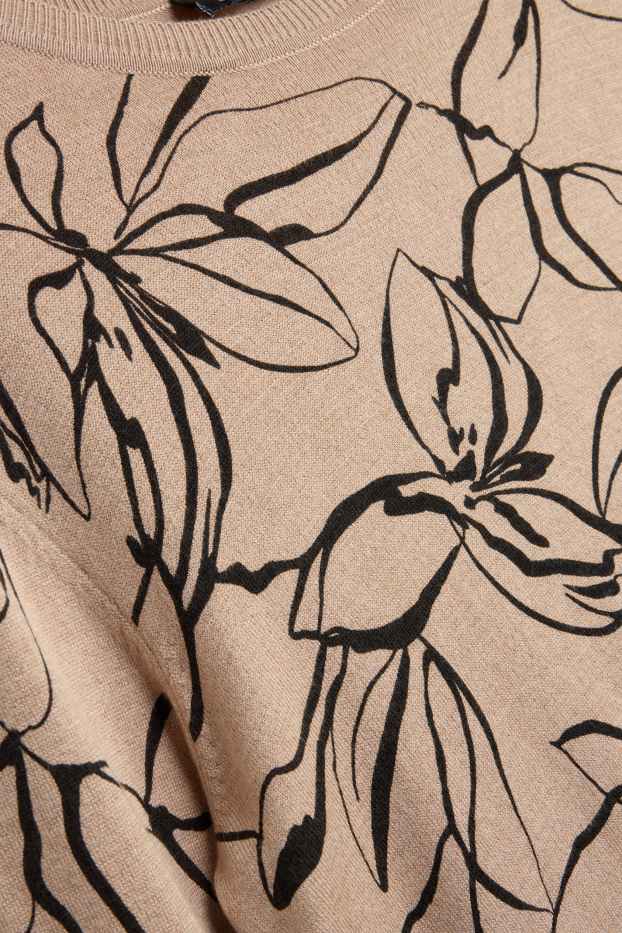 Women - Jumper - patterned - black / beige