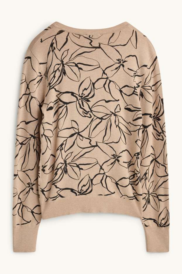Women - Jumper - patterned - black / beige