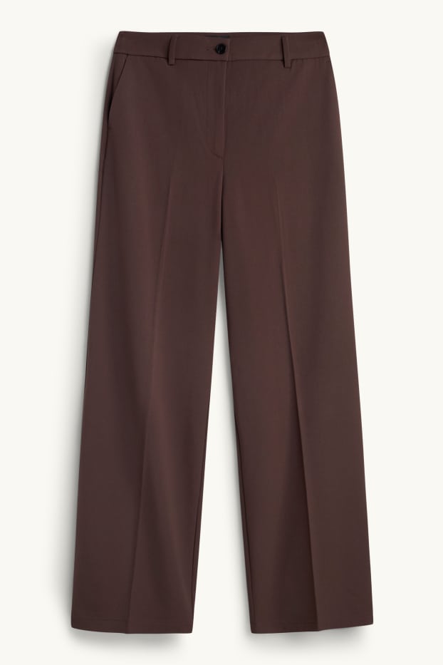 Damen - Stoffhose - Mid Waist - Straight Fit - braun