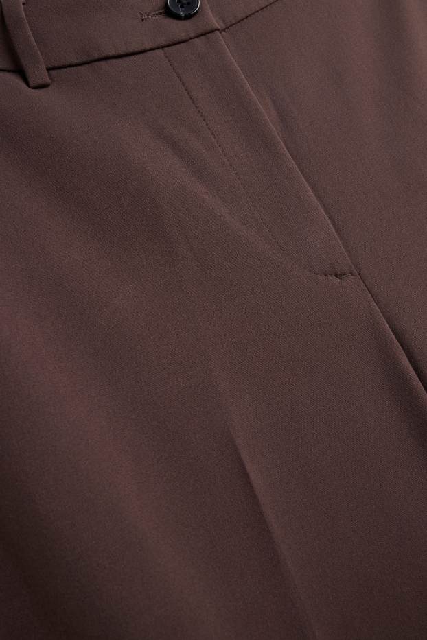 Damen - Stoffhose - Mid Waist - Straight Fit - braun