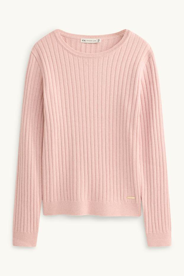 Kinder Mädchen - Pullover - gerippt - rosa