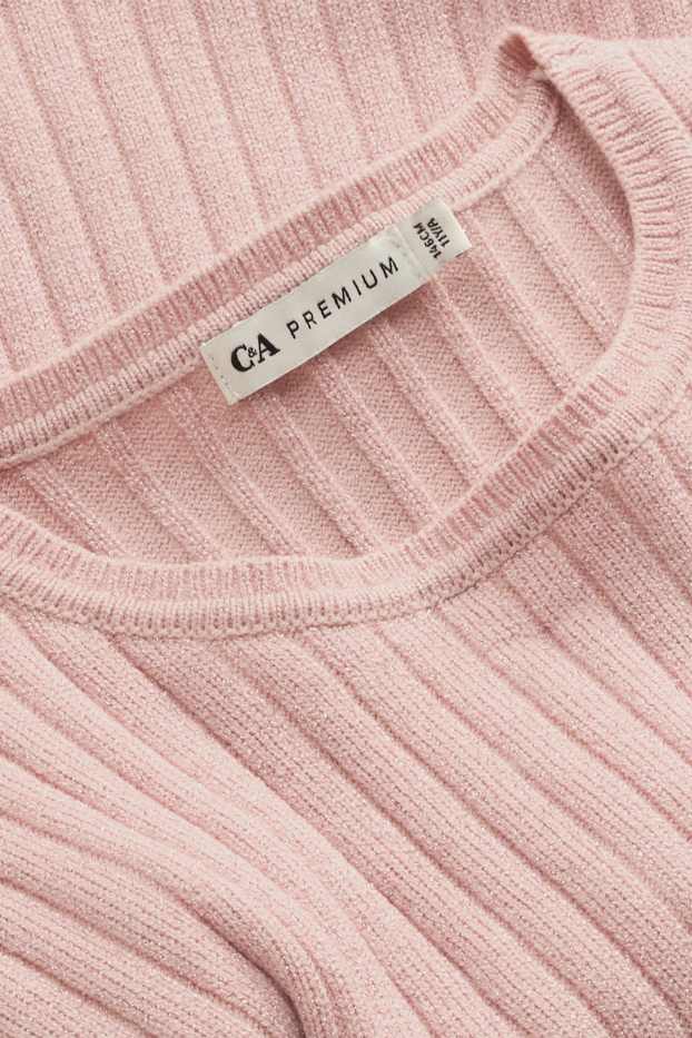 Kinder Mädchen - Pullover - gerippt - rosa