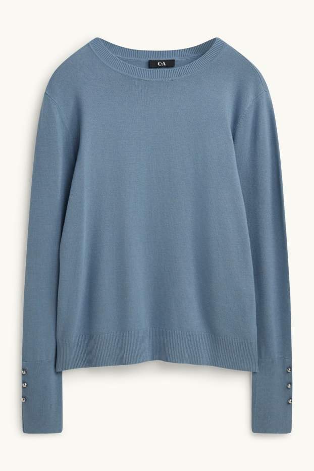 Damen - Feinstrick-Pullover - blau