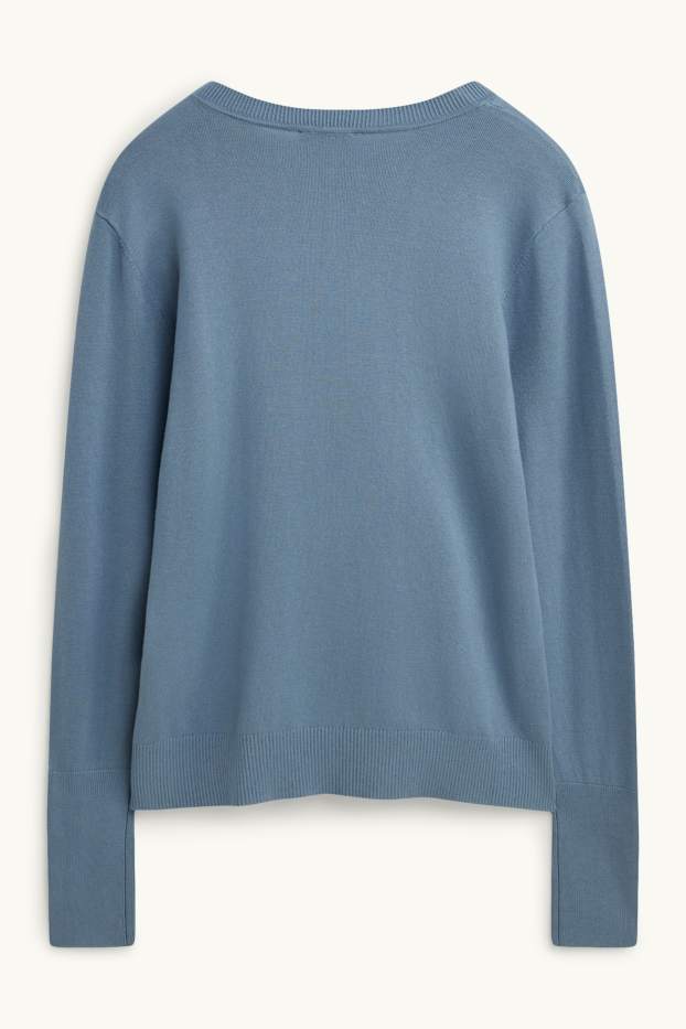 Damen - Feinstrick-Pullover - blau