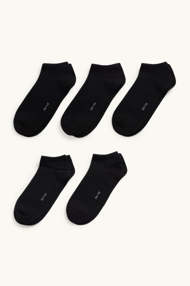 Femei - Multipack 5 perechi - șosete sub gleznă - negru