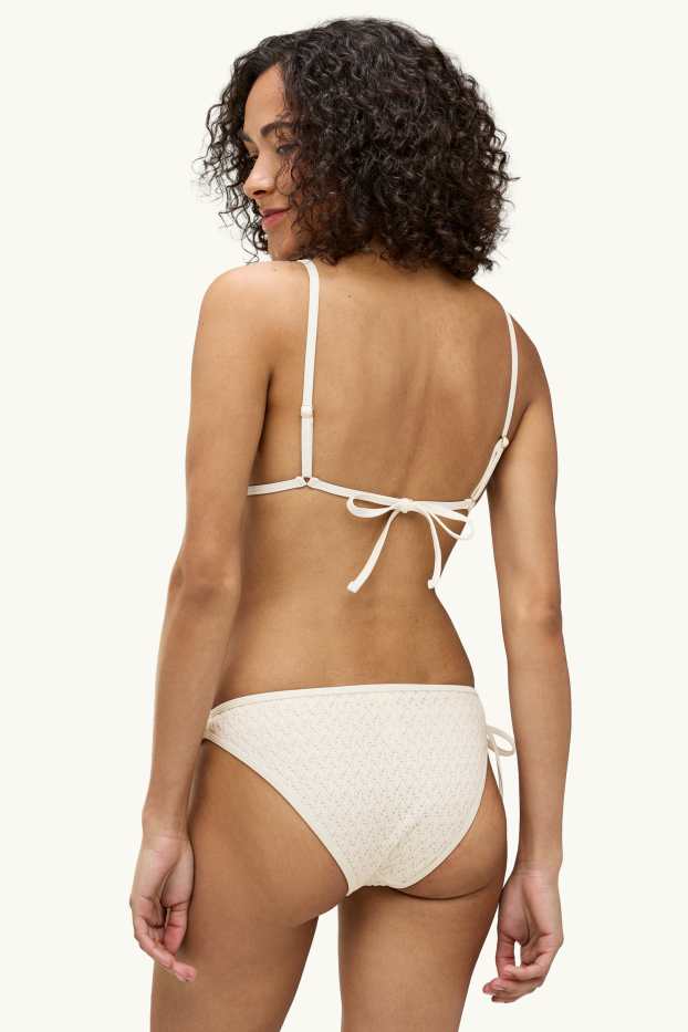 Dames - Bikinibroek - mid waist - LYCRA® XTRA LIFE™ - met structuur - wit
