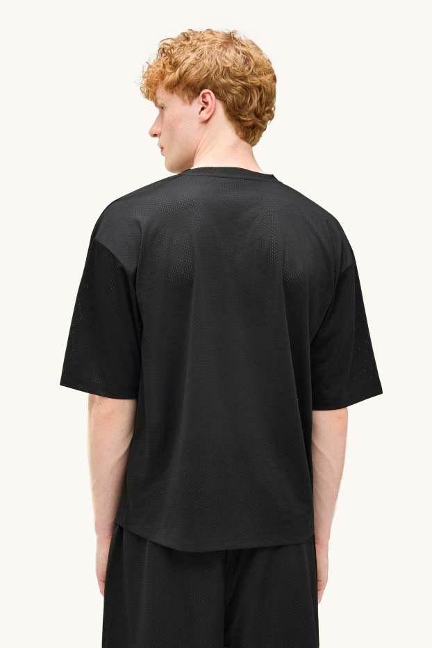 Pánské - Tričko - oversized - černá