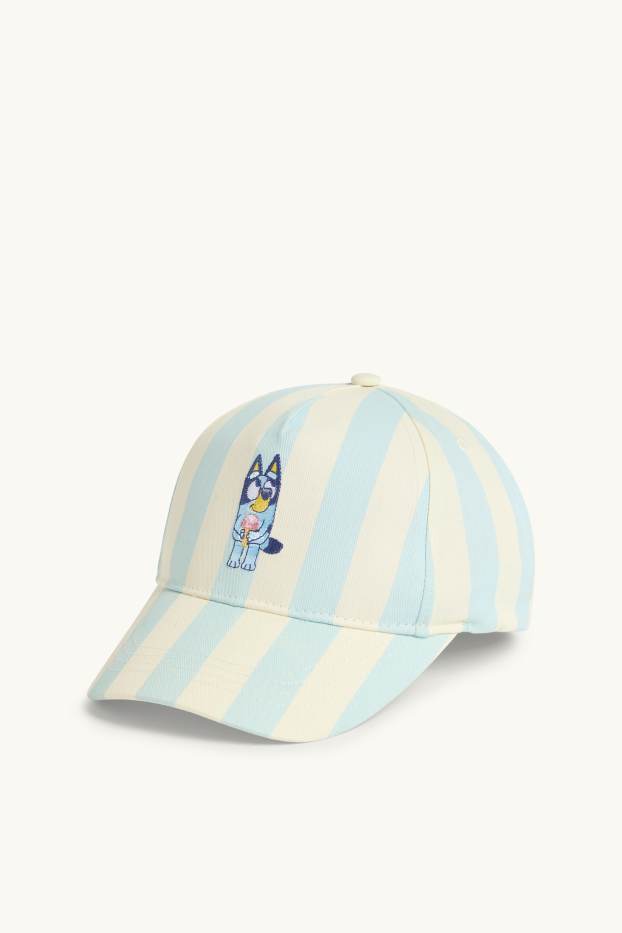 Kinder Jungen - Bluey - Baseballcap - gestreift - blau