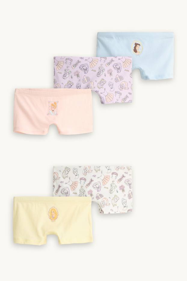 Kinderen: meisjes - Set van 5 - Disney-prinses - boxershort - lichtblauw