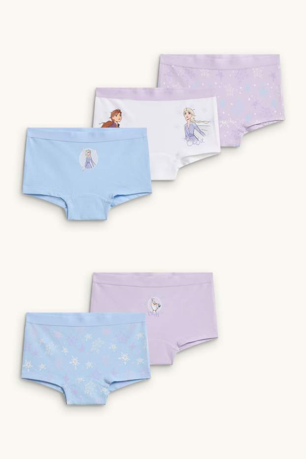 Kinderen: meisjes - Set van 5 - Frozen - boxershort - paars