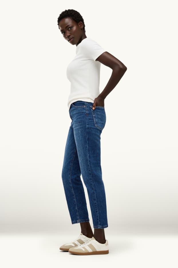 Femmes - Mom jean - high waist - LYCRA® - jean bleu