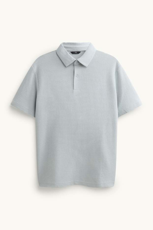 Herren - Poloshirt - Regular Fit - strukturiert - grau
