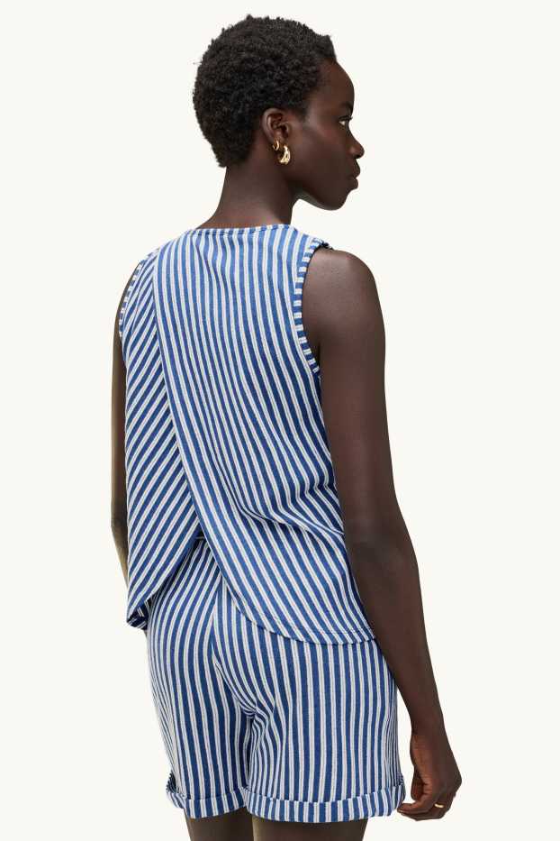 Femmes - Haut - à rayures - bleu / blanc