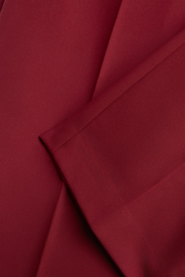 Femei - Pantaloni office - talie medie - cigarette fit - bordo