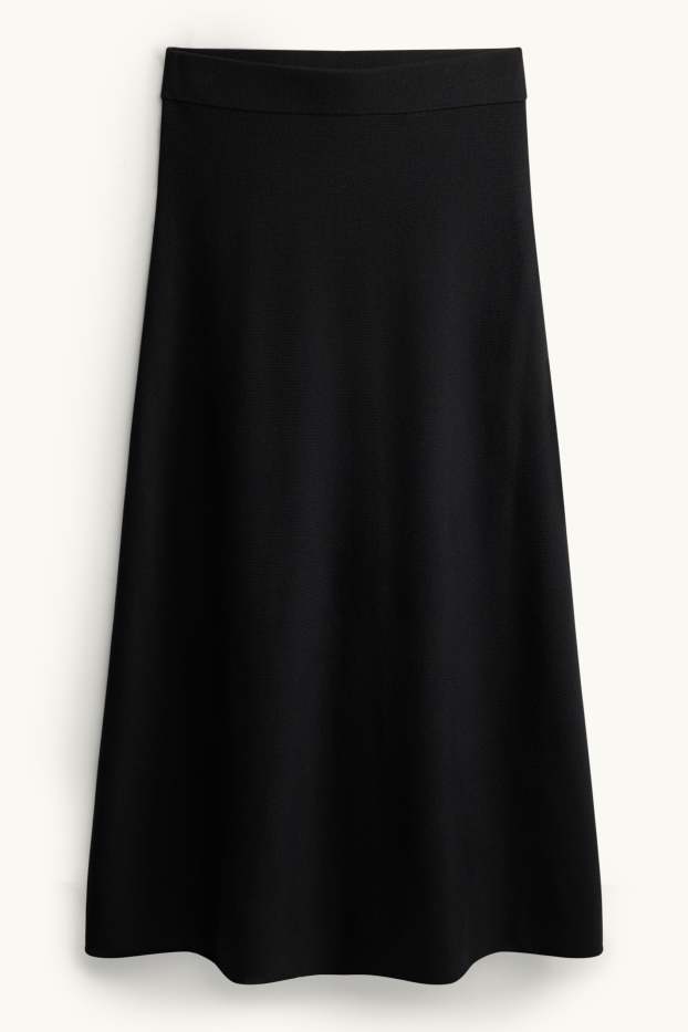 Women - Knitted skirt - black