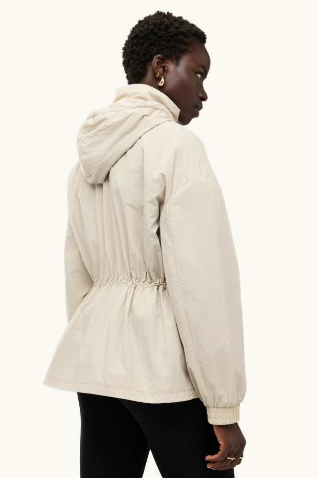 Damen - Jacke mit Kapuze - cremeweiss