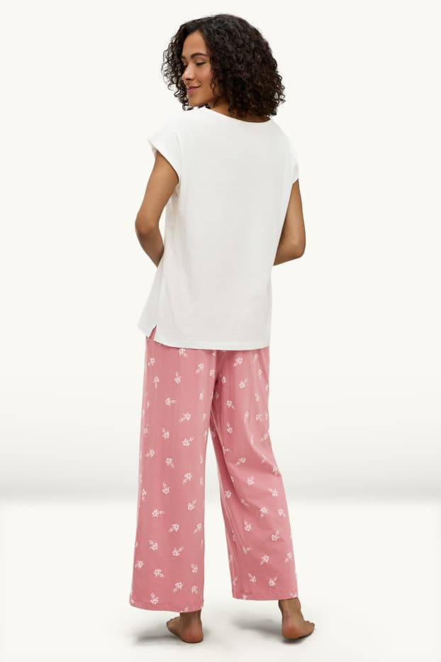 Femei - Pijama - alb / roz