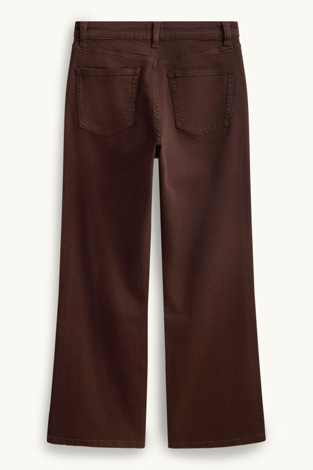 Femei - Baggy jeans - talie medie - maro închis