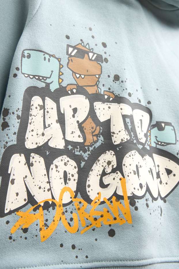 Enfants garçons - Dinosaures - sweat à capuche - bleu clair