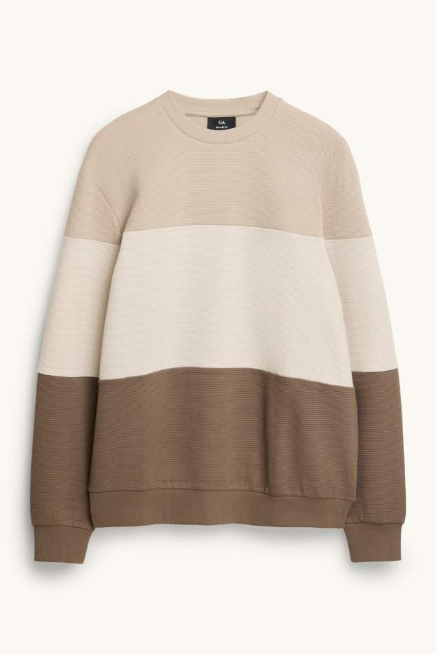 Uomo - Felpa - a coste - beige / marrone