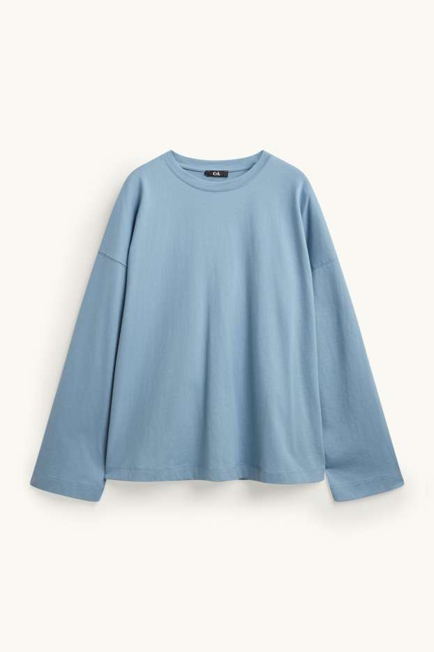 Dames - Longsleeve - relaxed fit - lichtblauw
