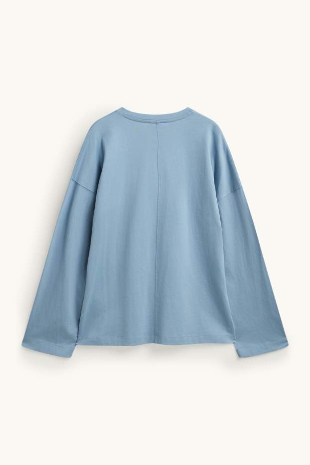 Dames - Longsleeve - relaxed fit - lichtblauw