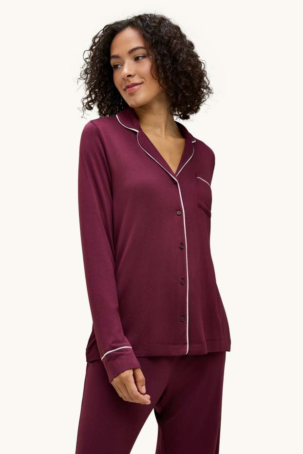 Femei - Pijama din viscoză - bordo