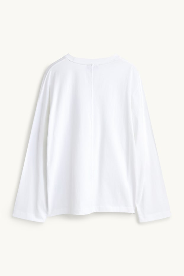 Dames - Longsleeve - relaxed fit - wit