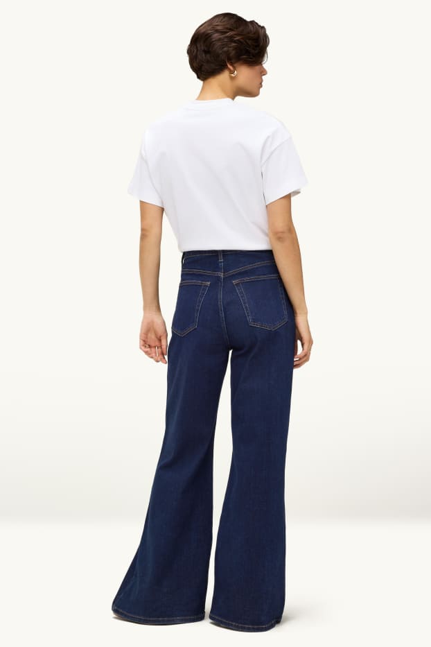 Femmes - Flared jean - high waist - bleu foncé