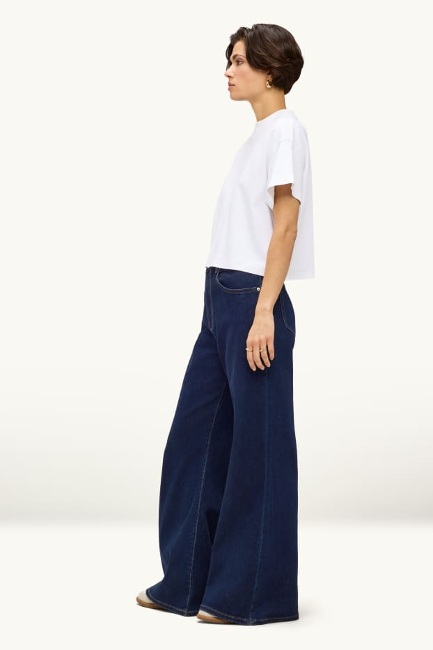 Femmes - Flared jean - high waist - bleu foncé